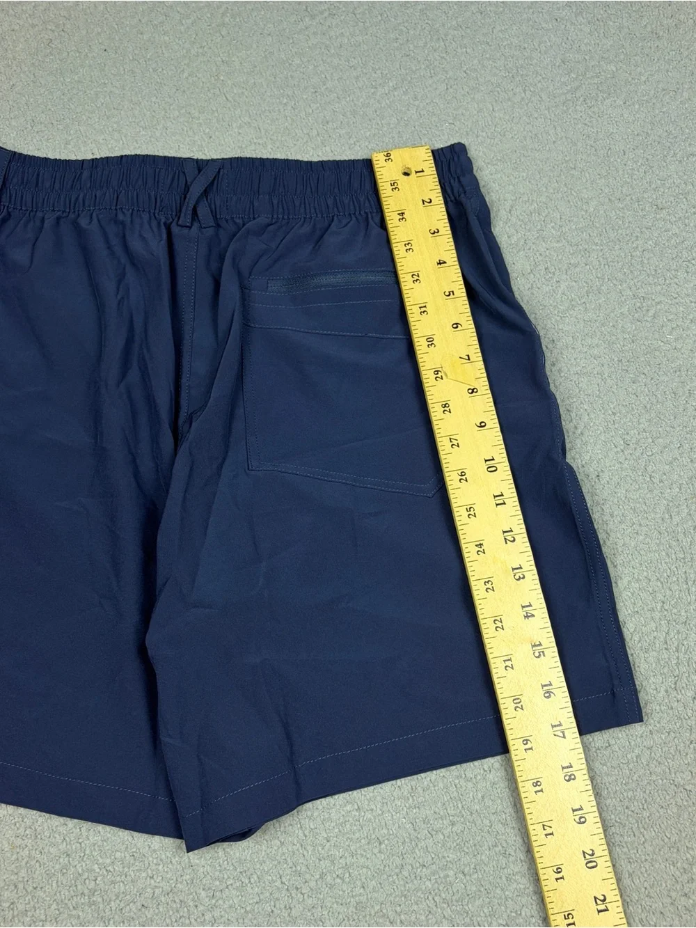 BURLEBO Performance Shorts Men's Medium Navy Athletic Elastic Waist Pockets